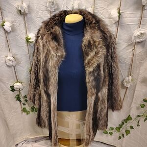 Faux Fur Coat with Brown and Black Stripes